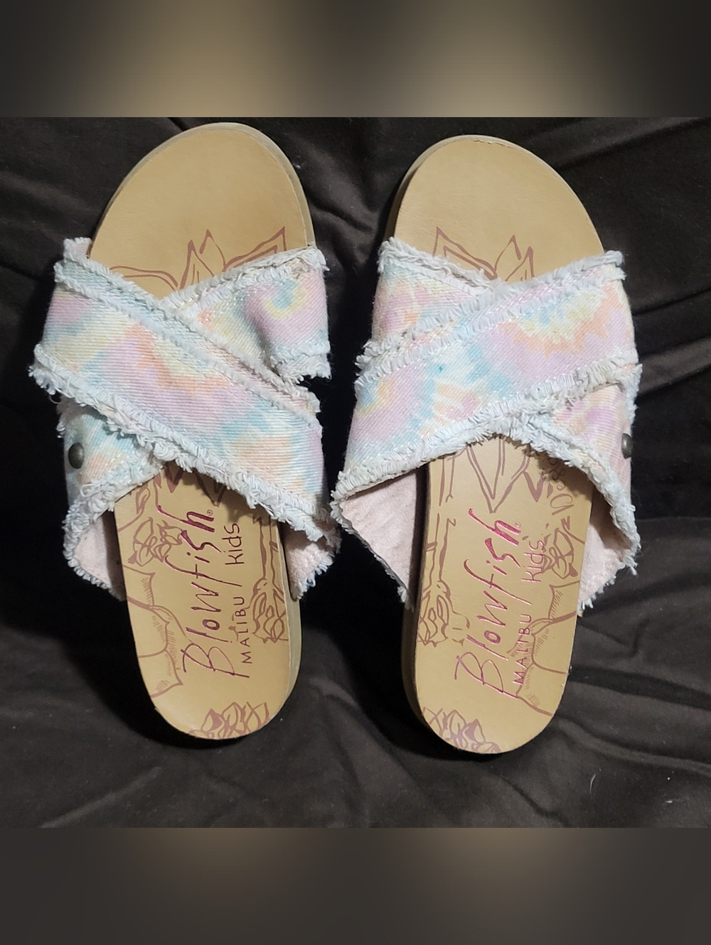 Blowfish Kids Pastel Tie-Dye Crisscross Slide Sandals - Multi